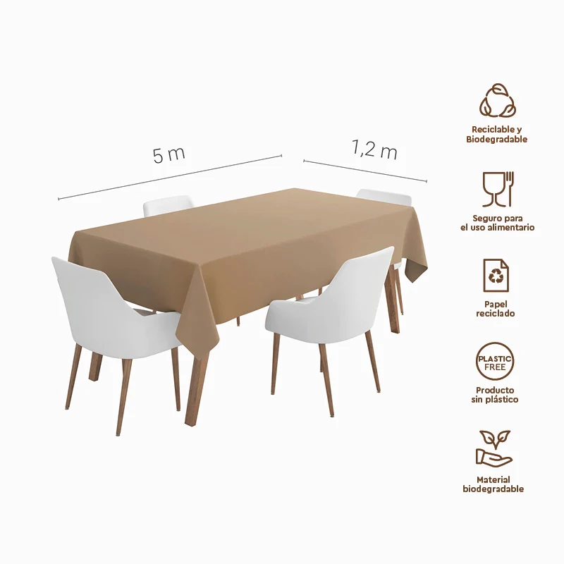 Rollo Mantel Papel 1.20 x 5 m Crema - Image 4