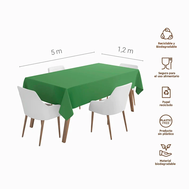 Rollo Mantel Papel 1.20 x 5 m Verde - Image 3