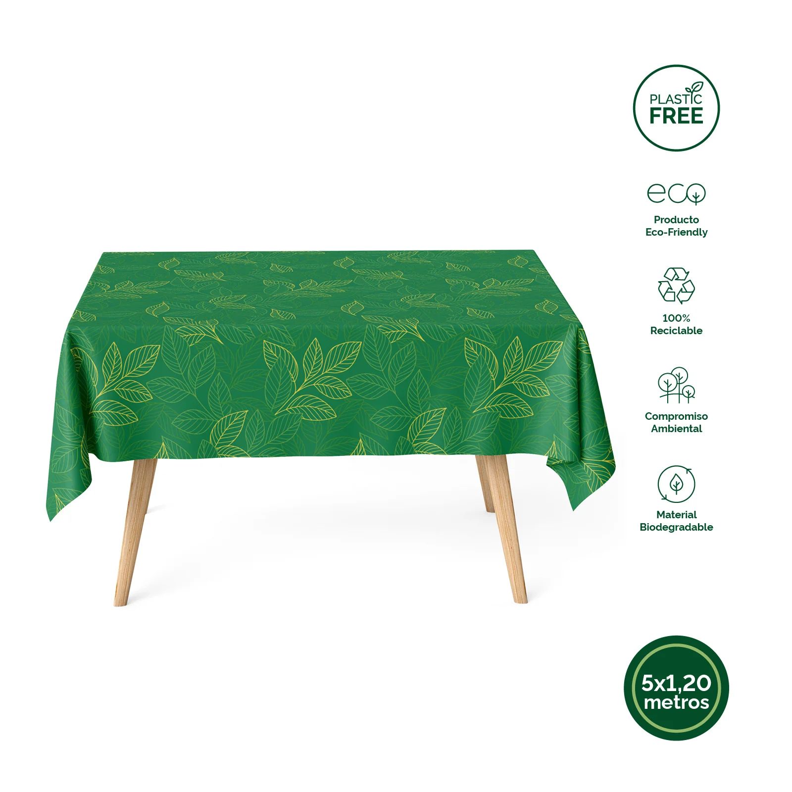 Rollo Mantel Papel Ecológico 1.20 x 5 m Verde - Image 5