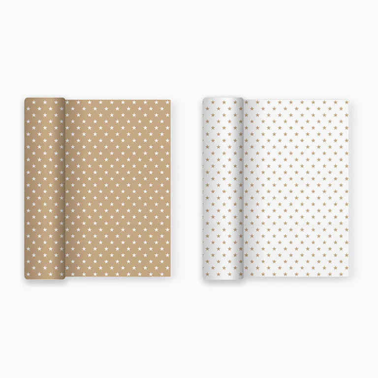 Rollo Mantel Papel Estrellas Crema 1.20 x 5 m Blanco - Image 2