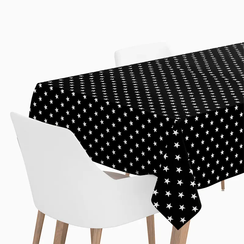 Rollo Mantel Papel Estrellas Blanco 1.20 x 5 m Negro