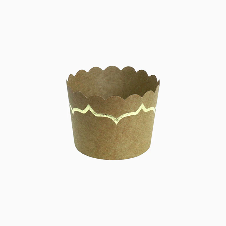 Molde Cupcakes Borde Metalizado Kraft