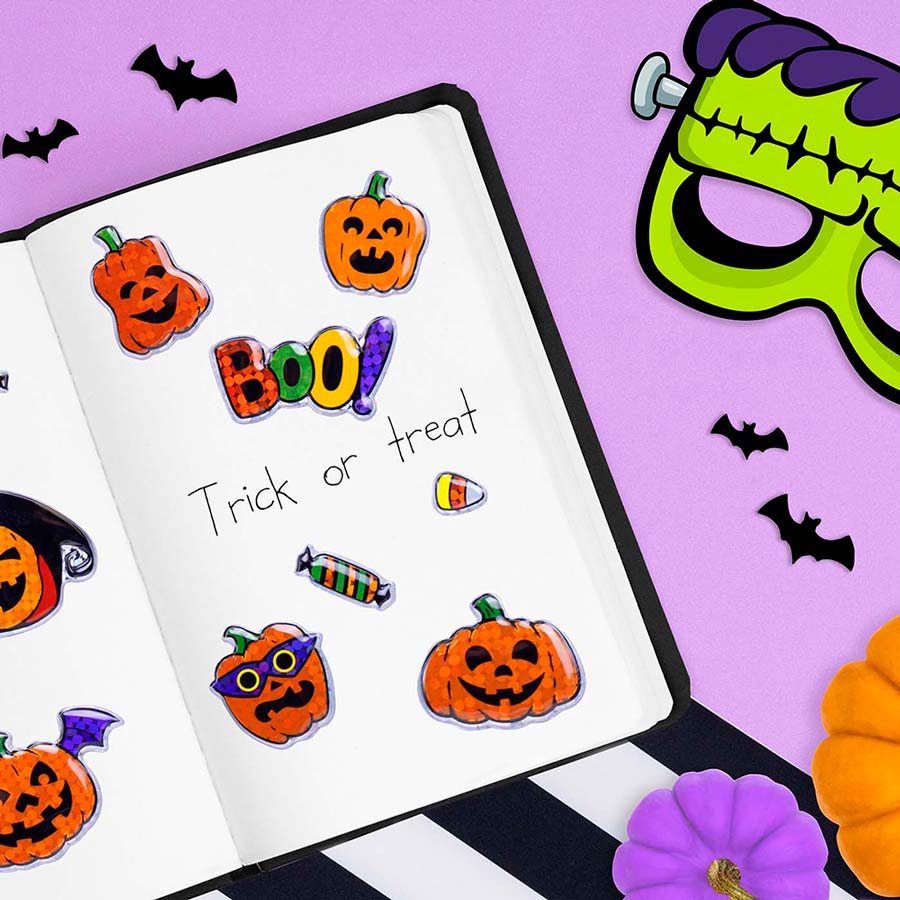 Pegatinas con Relieve Calabazas Halloween
