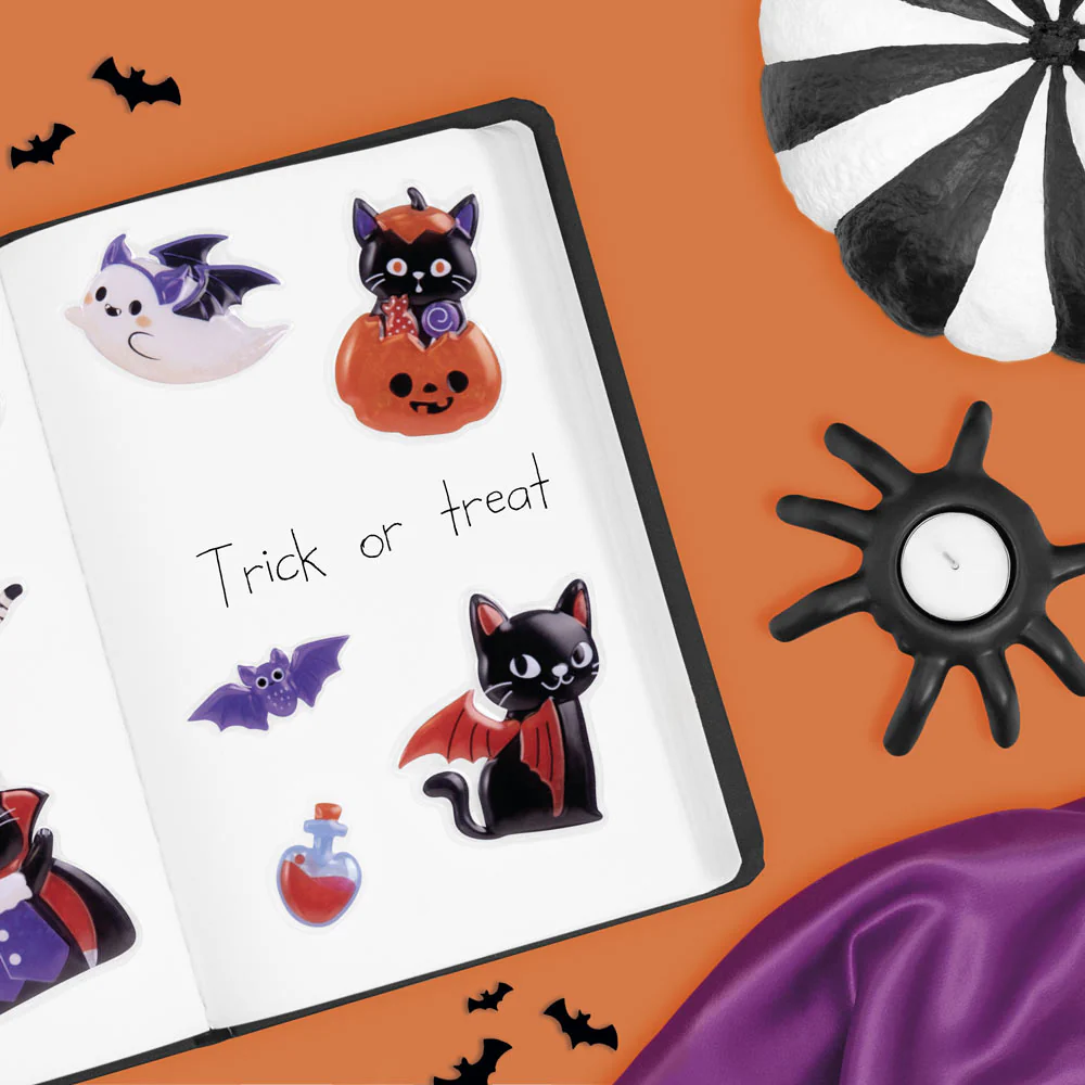 Pegatinas Relieve Gatos y Fantasmas Halloween - Image 2