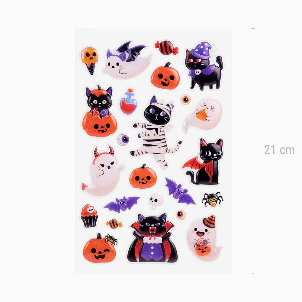 Pegatinas Relieve Gatos y Fantasmas Halloween - Image 3