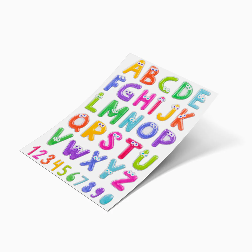 Pegatinas Relieve Letras y Números