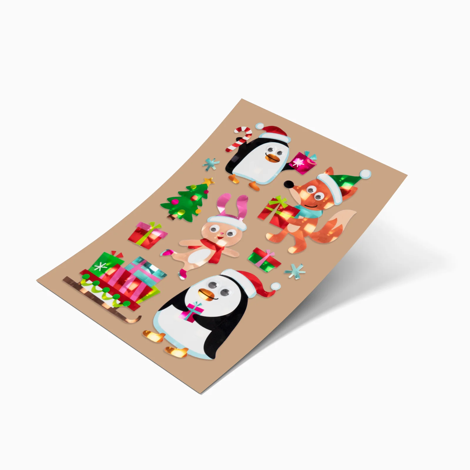 Pegatinas Ojos Saltones Navidad Pingüinos