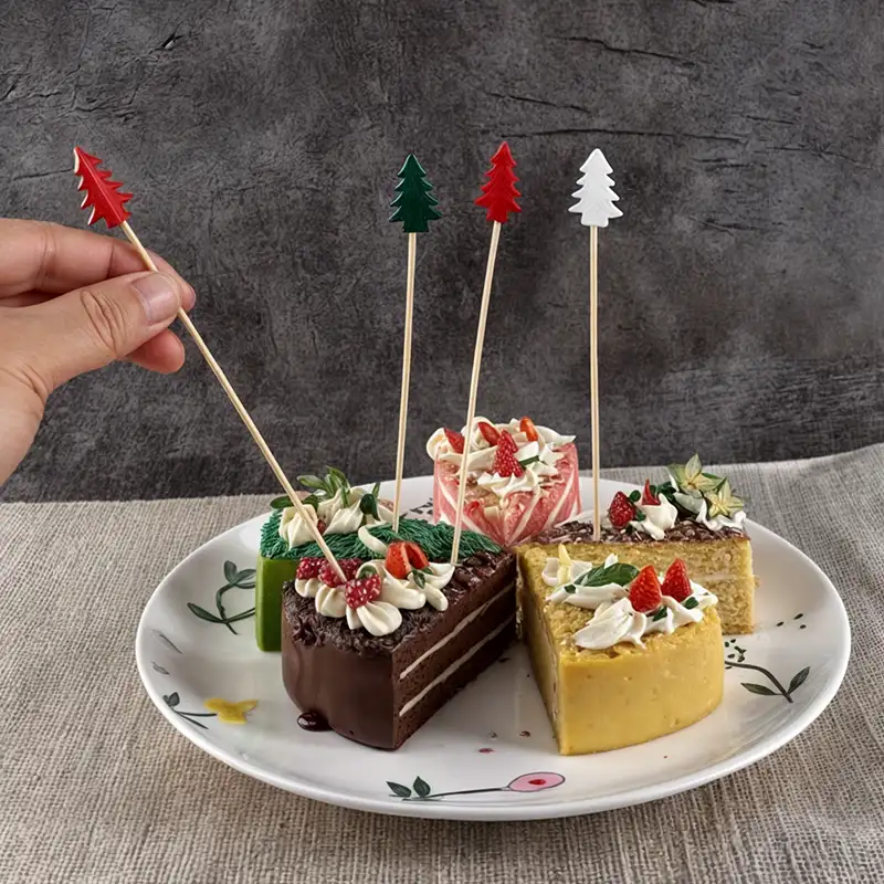 Pinchos Bambú 12 cm Árbol Navidad - Image 3