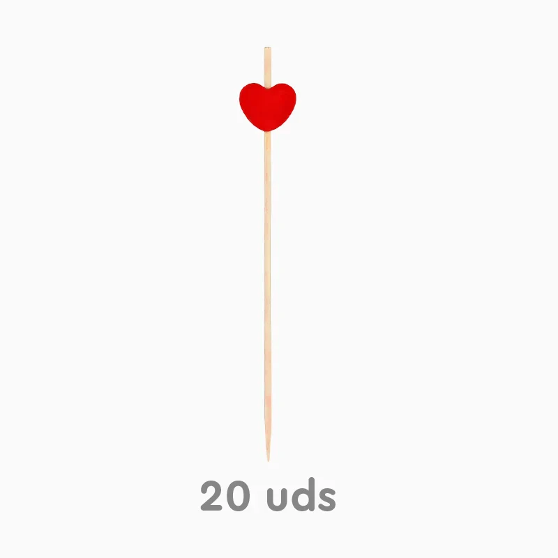 Pinchos Bambú 12 cm Corazon - Image 3