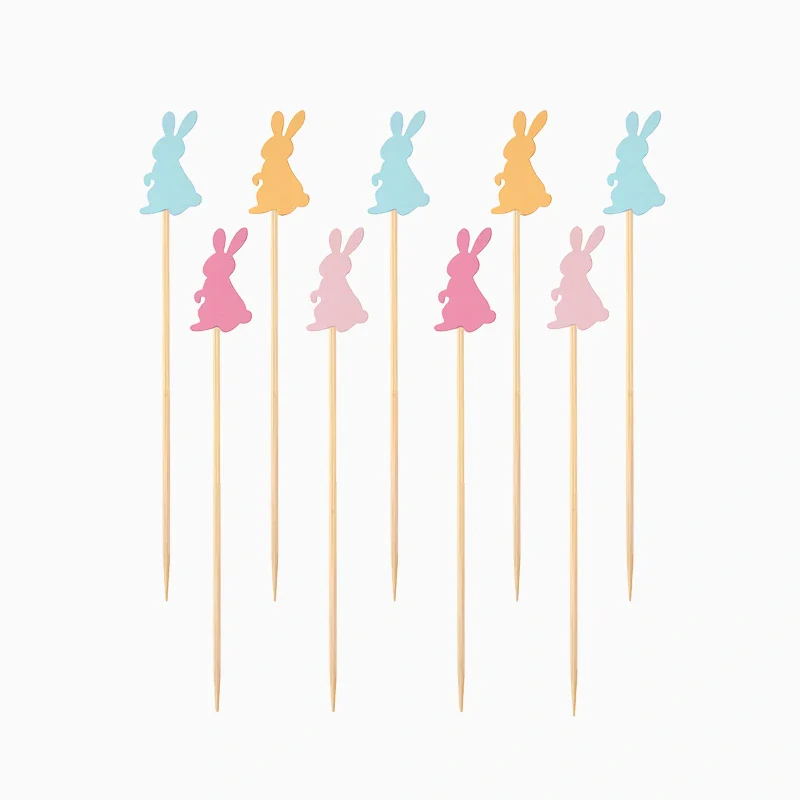 Pinchos Bambú 12 cm Conejitos de Pascua