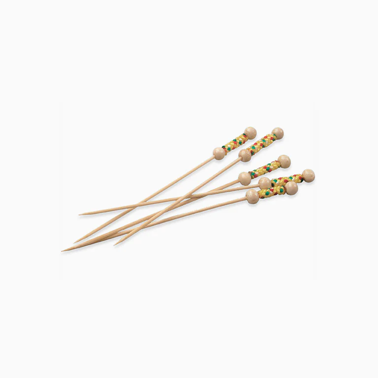 Pincho Bambú Decorativo Trenzado 12 cm Amarillo - Image 3