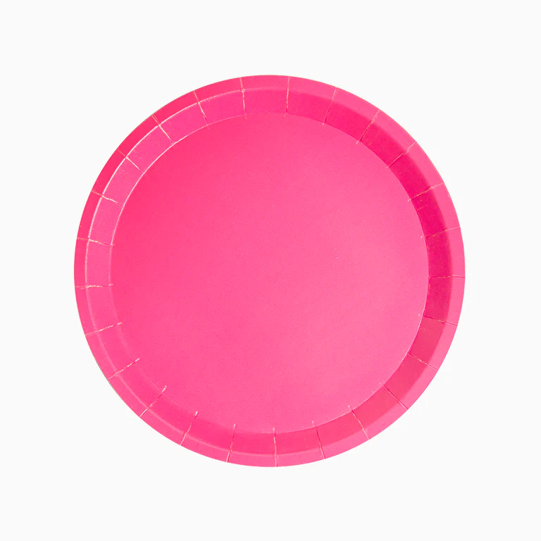 Plato Cartón Llano Redondo Ø 20.5 cm Rosa