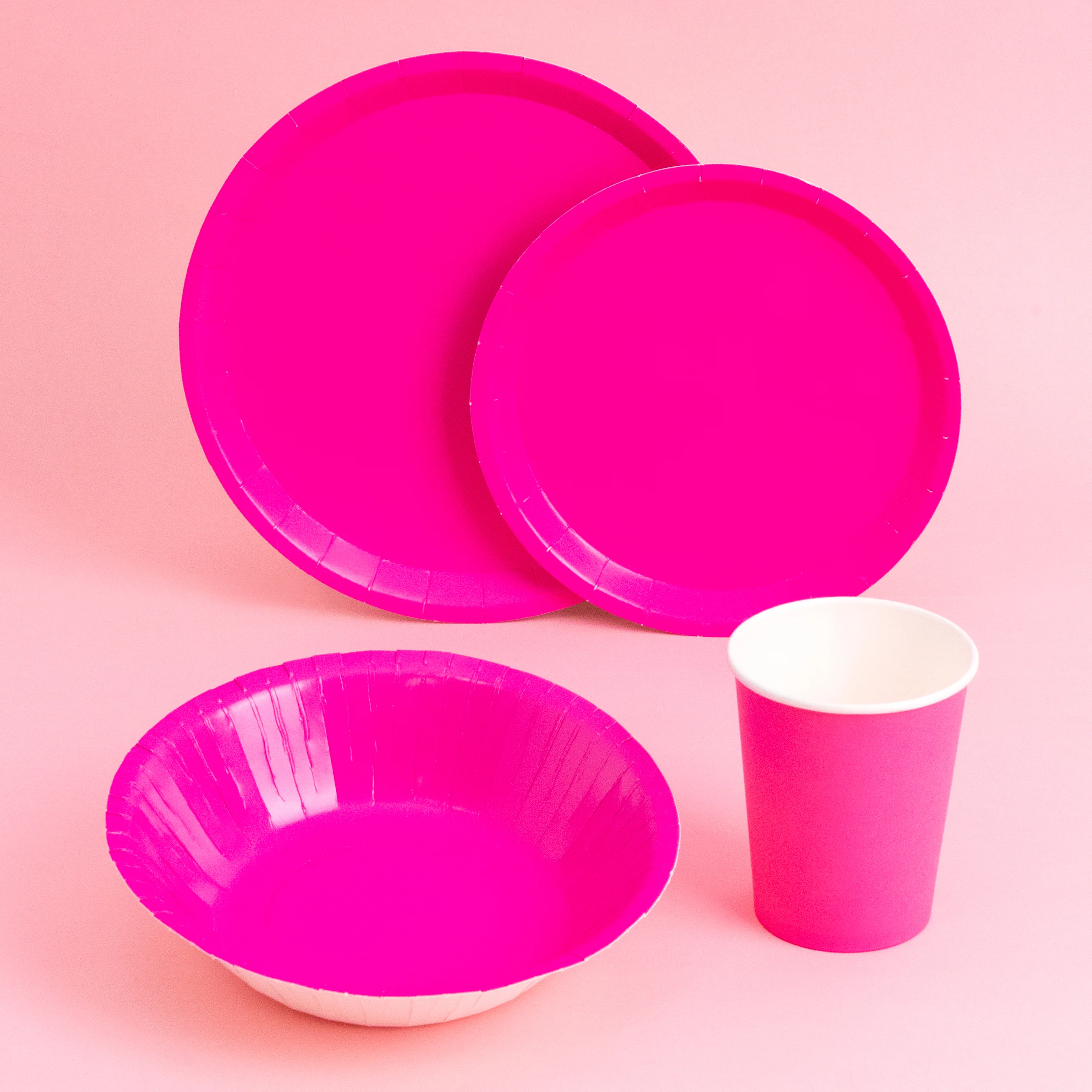 Plato Cartón Llano Redondo Ø 20.5 cm Rosa - Image 2