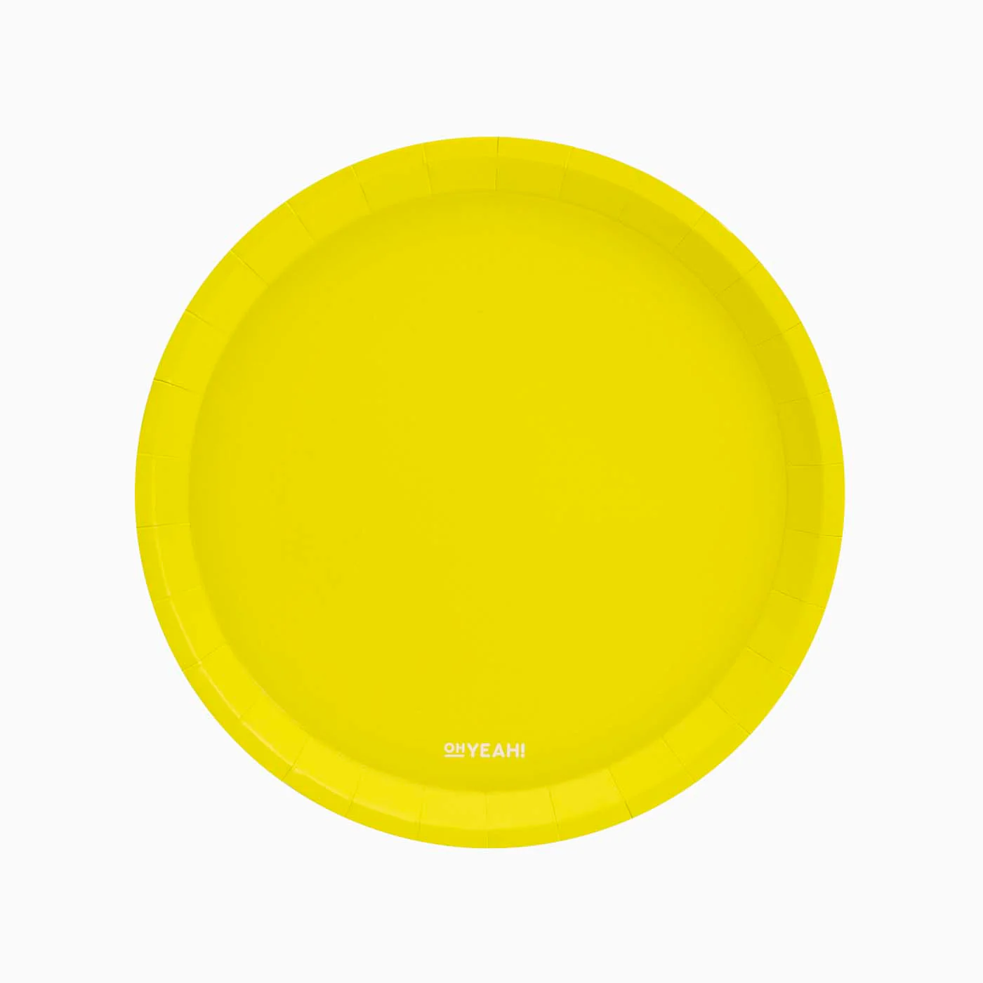 Plato Cartón Llano Redondo Ø 20.5 cm Flúor Amarillo