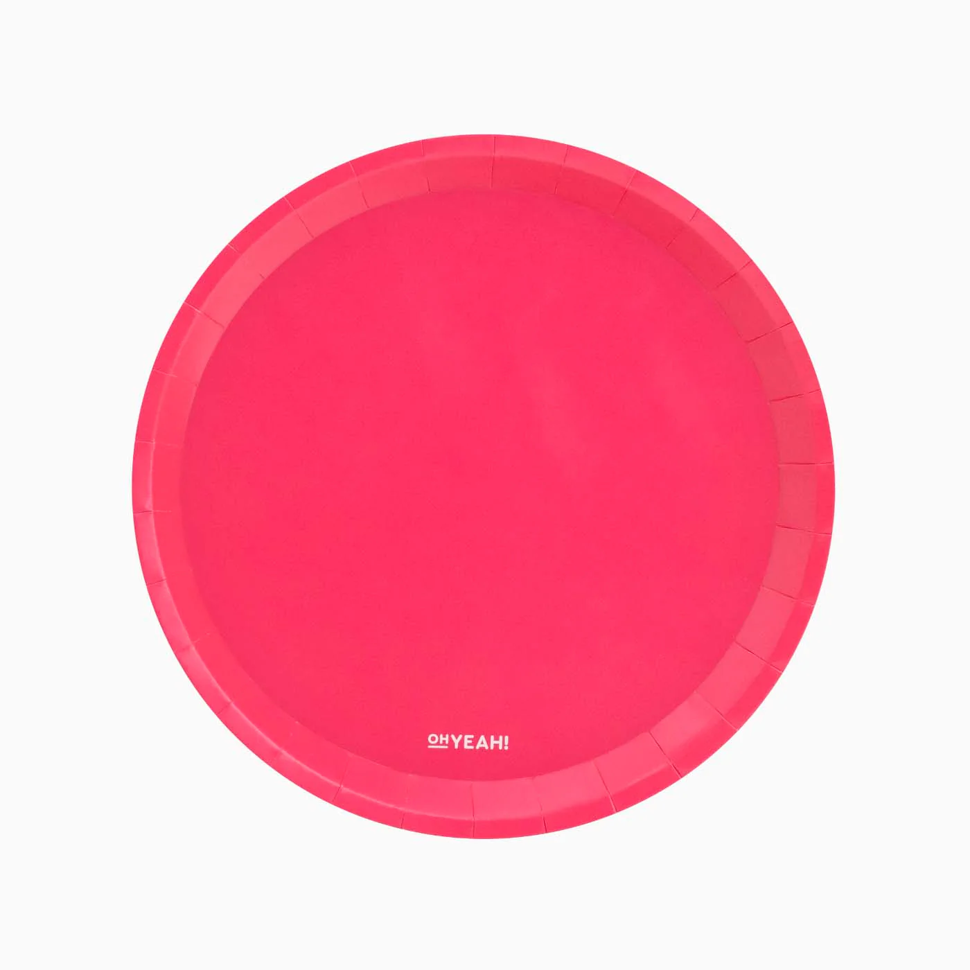 Plato Cartón Llano Redondo Ø 20.5 cm Flúor Rosa