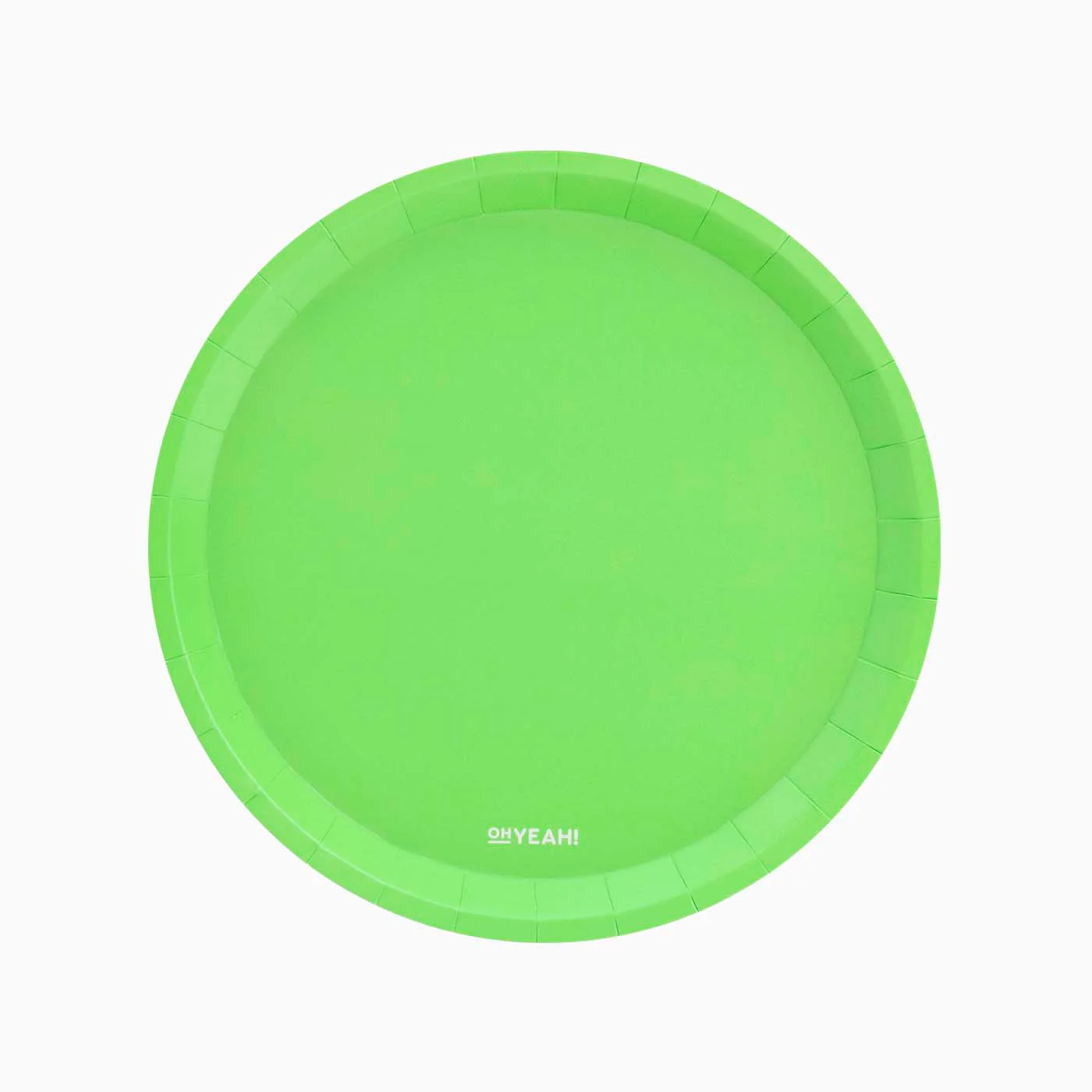 Plato Cartón Llano Redondo Ø 20.5 cm Flúor Verde