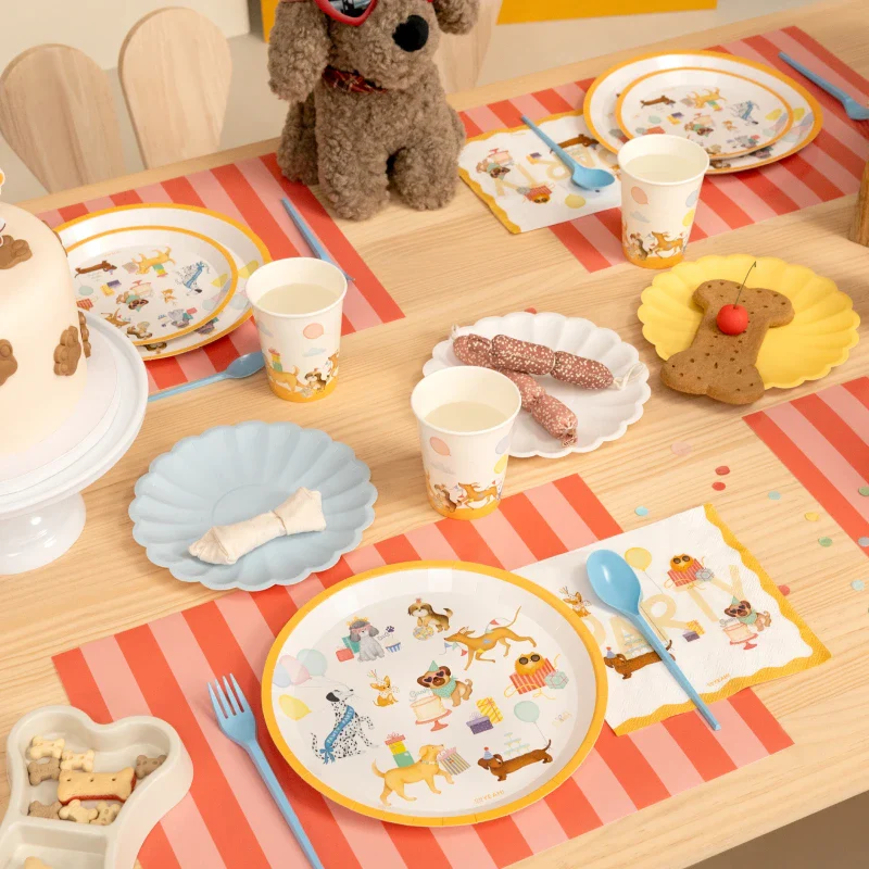Plato Cartón Llano Postre Ø 17 cm Perritos - Image 2