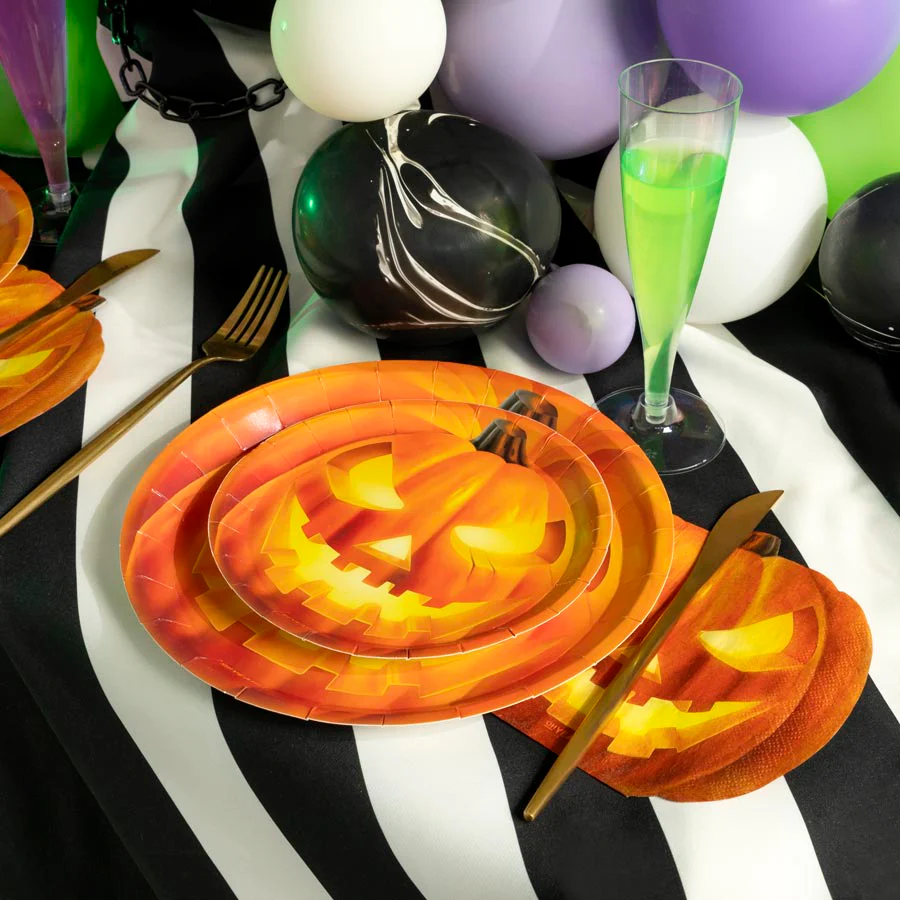 Plato Cartón Llano Redondo Postre Calabaza Ø 18 cm Halloween - Image 8