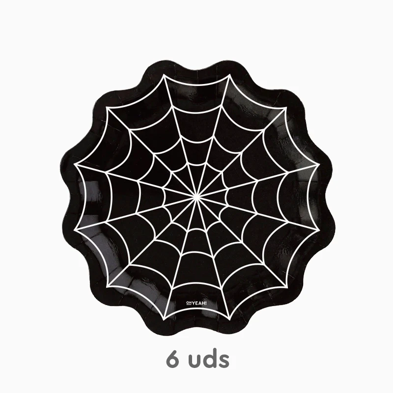 Plato Llano Cartón Telaraña 23.5 x 23.5 cm Halloween - Image 3