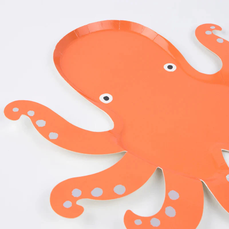 Plato Cartón Pulpo Naranja - Image 4