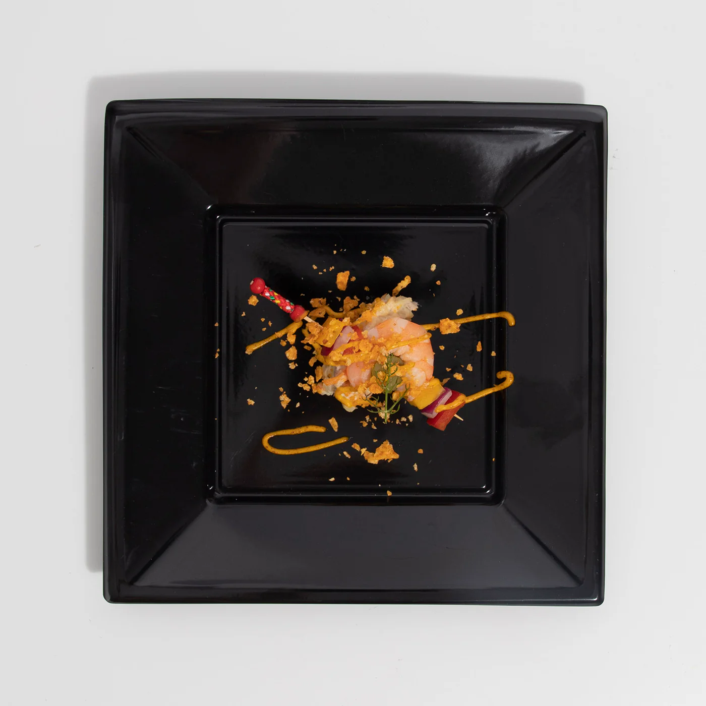 Plato Plástico Llano Cuadrado 23 x 23 cm Negro - Image 3