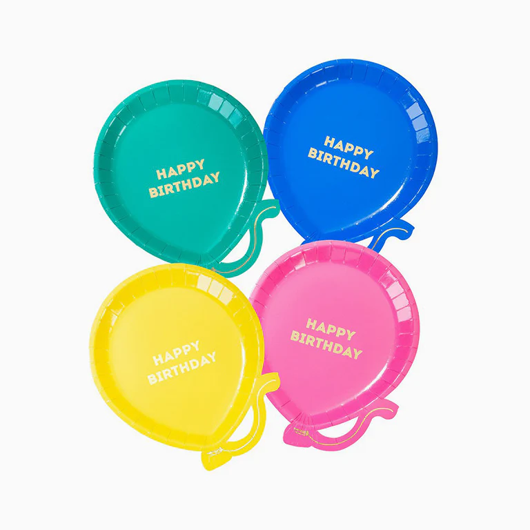Platos Cartón Globos 'Happy Birthday'