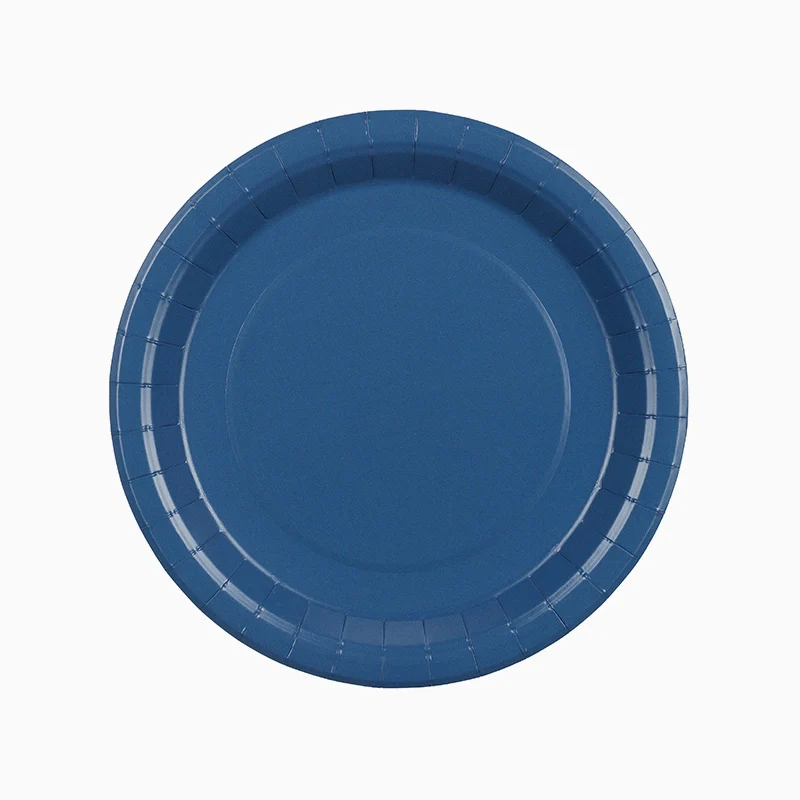 Plato Llano Redondo Cartón Ø 23 cm Azul Marino
