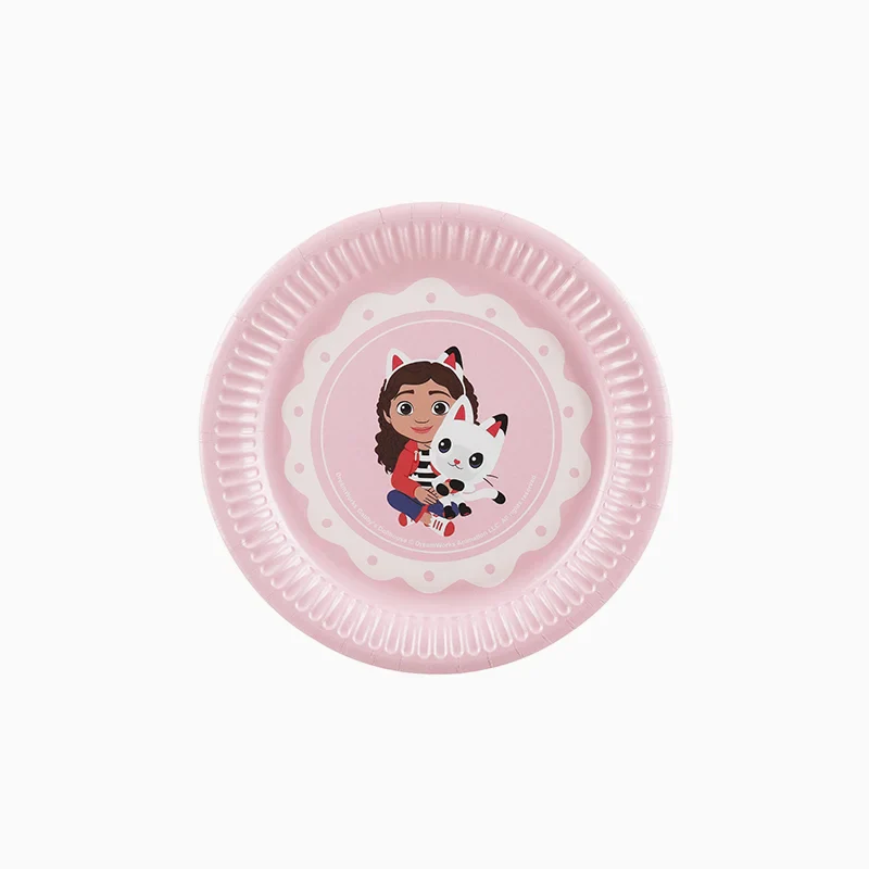 Plato Llano Redondo Postre Cartón Ø 18 cm La Casa de Muñecas de Gabby