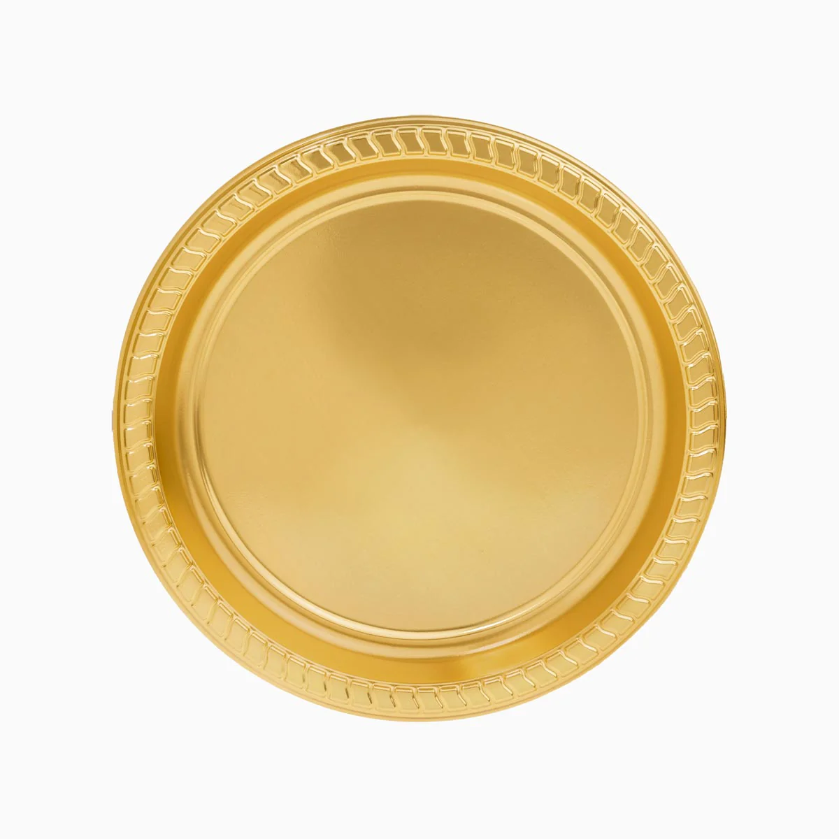 Plato Plástico Reutilizable Llano Redondo Premium Metalizado Ø 23 cm Oro