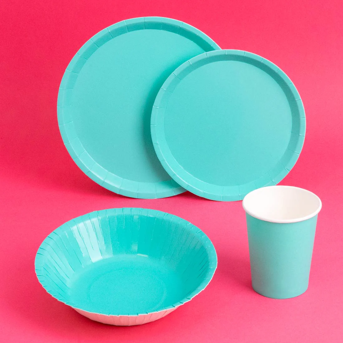 Plato Cartón Llano Redondo Postre Ø 17 cm Verde Menta - Image 2