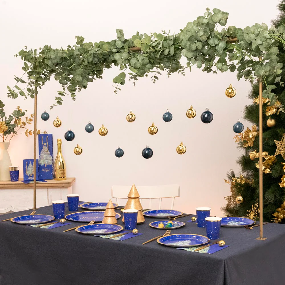 Plato Cartón Llano Navidad Ø 23 cm Azul Noche - Image 6