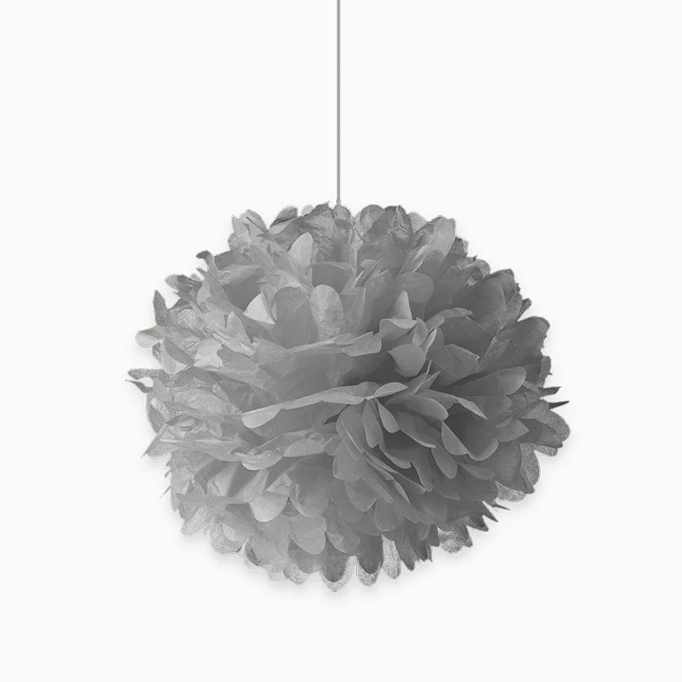 Pom Pom Papel Ø 35 cm Plata