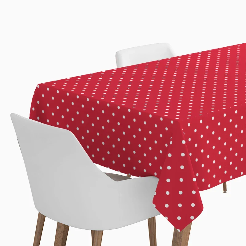 Rollo Mantel Papel Impermeable Lunares 1.20 x 5 m Rojo