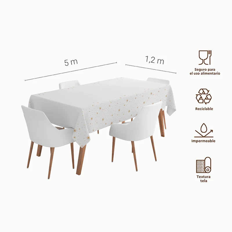 Rollo Mantel Papel Navidad 1.20 x 5 m Blanco Ornaments - Image 2
