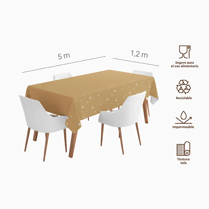 Rollo Mantel Papel Navidad 1.20 x 5 m Oro Ornaments - Image 2