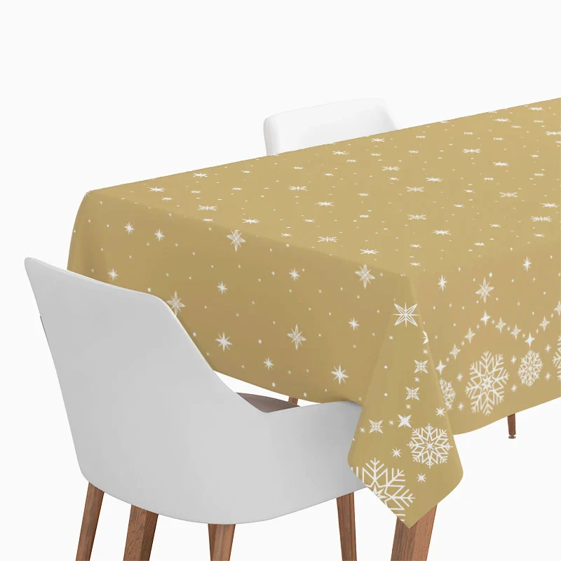 Rollo Mantel Papel Navidad 1.20 x 5 m Copo de Nieve Oro
