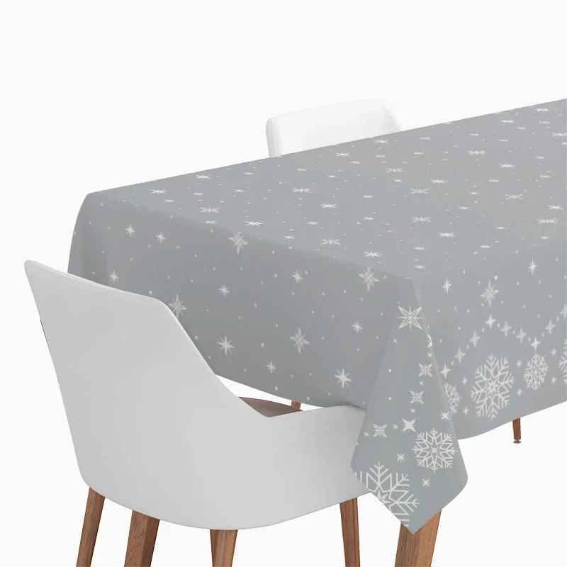 Rollo Mantel Papel Navidad 1.20 x 5 m Estrella Copo de Nieve Plata