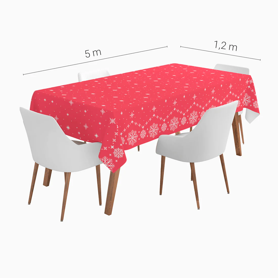 Rollo Mantel Papel Navidad 1.20 x 5 m Estrella Copo de Nieve Rojo - Image 3