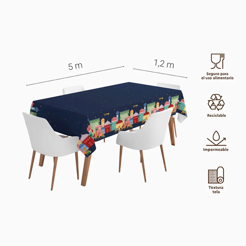 Rollo Mantel Papel Navidad 1.20 x 5 m Petit Reyes Magos Azul - Image 3