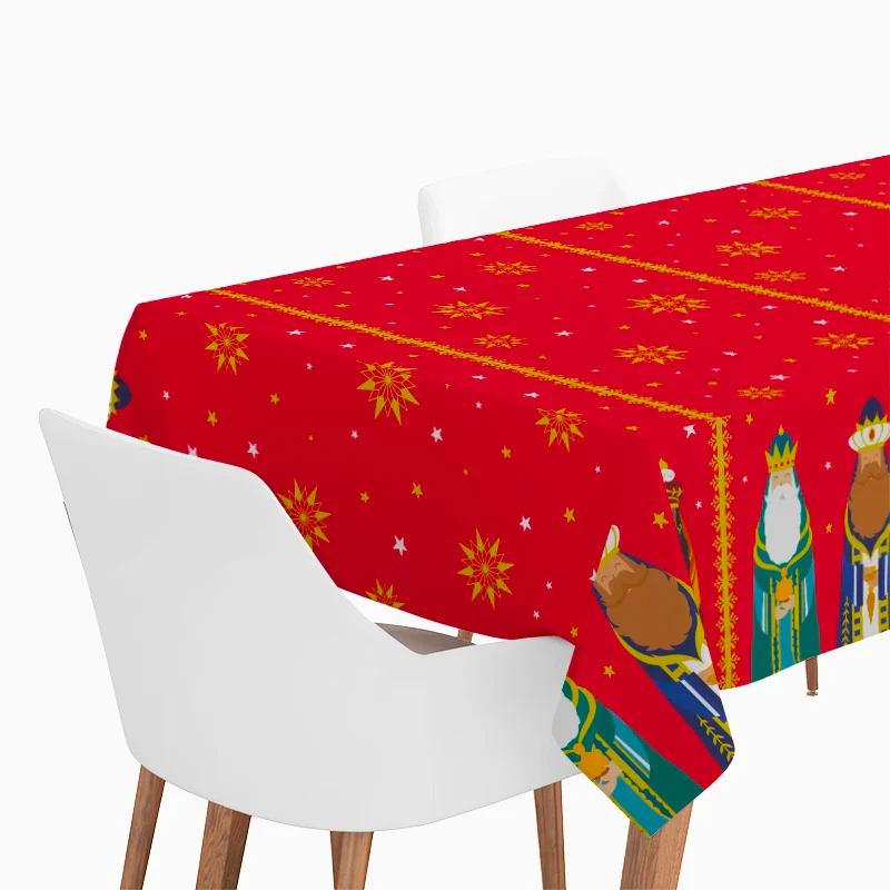 Rollo Mantel Papel Navidad 1.20 x 5 m Rojo Reyes Magos