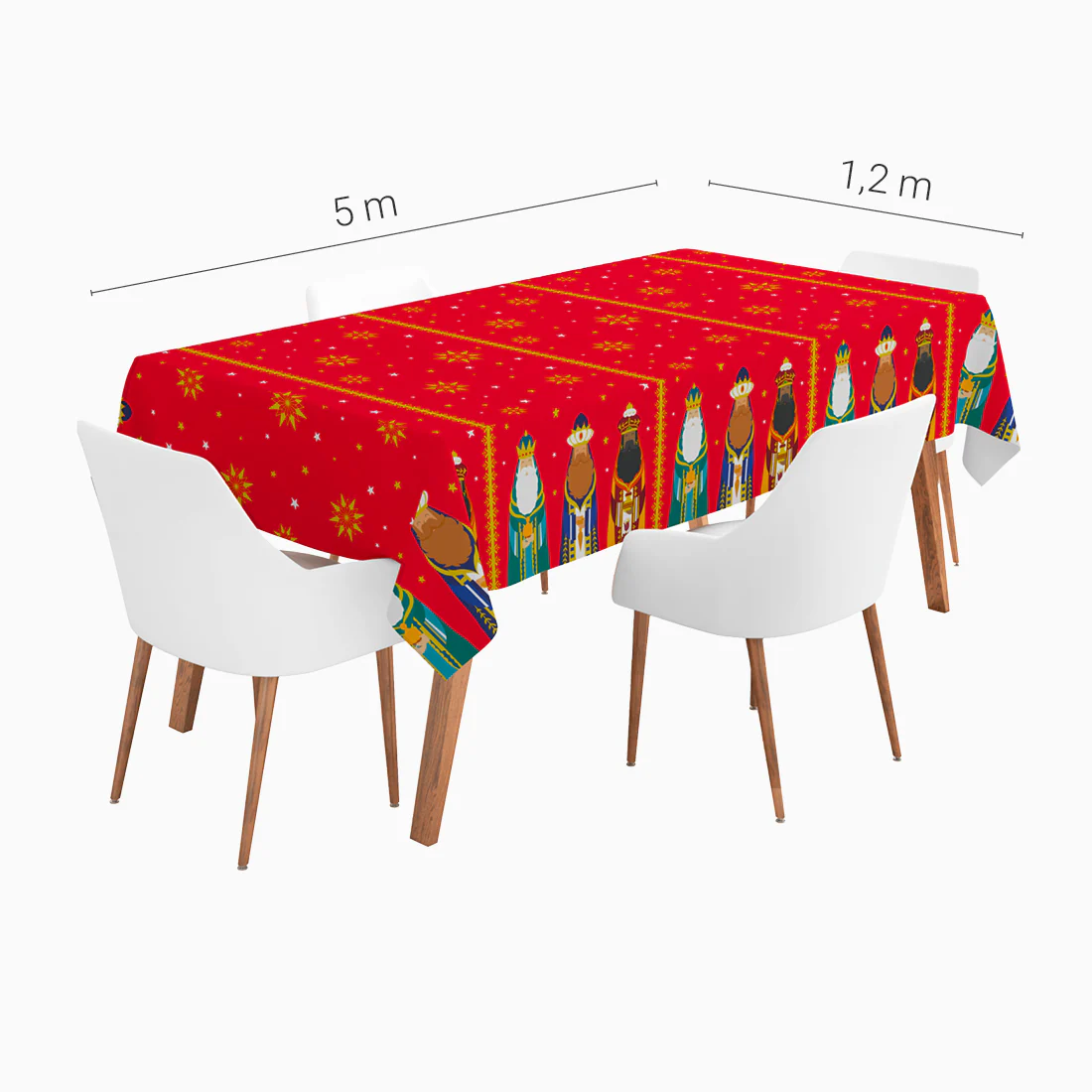 Rollo Mantel Papel Navidad 1.20 x 5 m Rojo Reyes Magos - Image 2