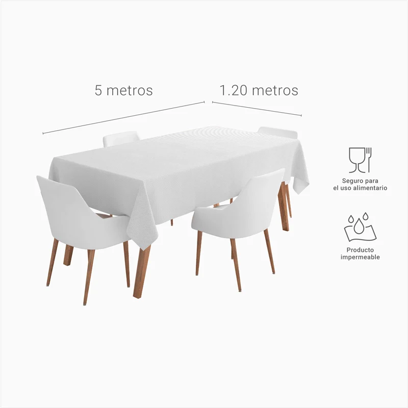 Rollo Mantel Tejido TNT Multiusos Decorativo 1.20 x 5 m Blanco - Image 6