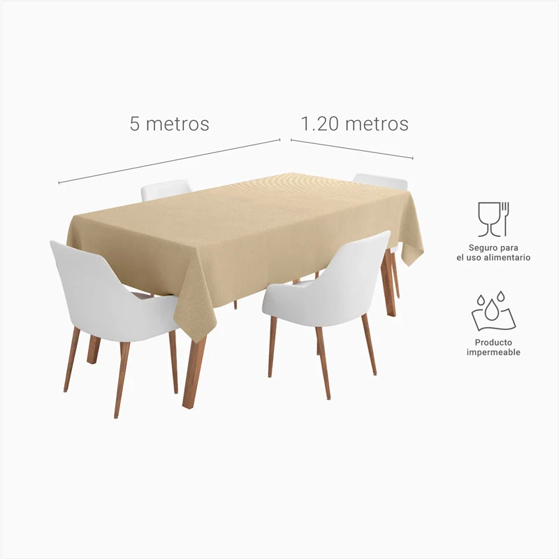 Rollo Mantel Tejido TNT Multiusos Decorativo 1.20 x 5 m Crema - Image 6