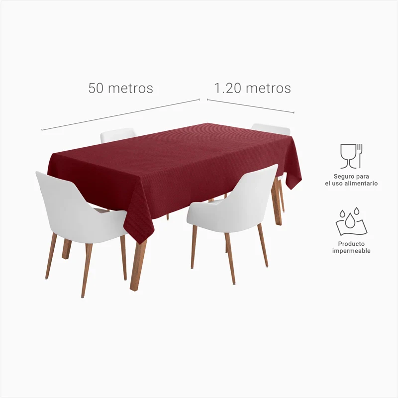 Rollo Mantel TNT 1.20 x 50m Burdeos - Image 6