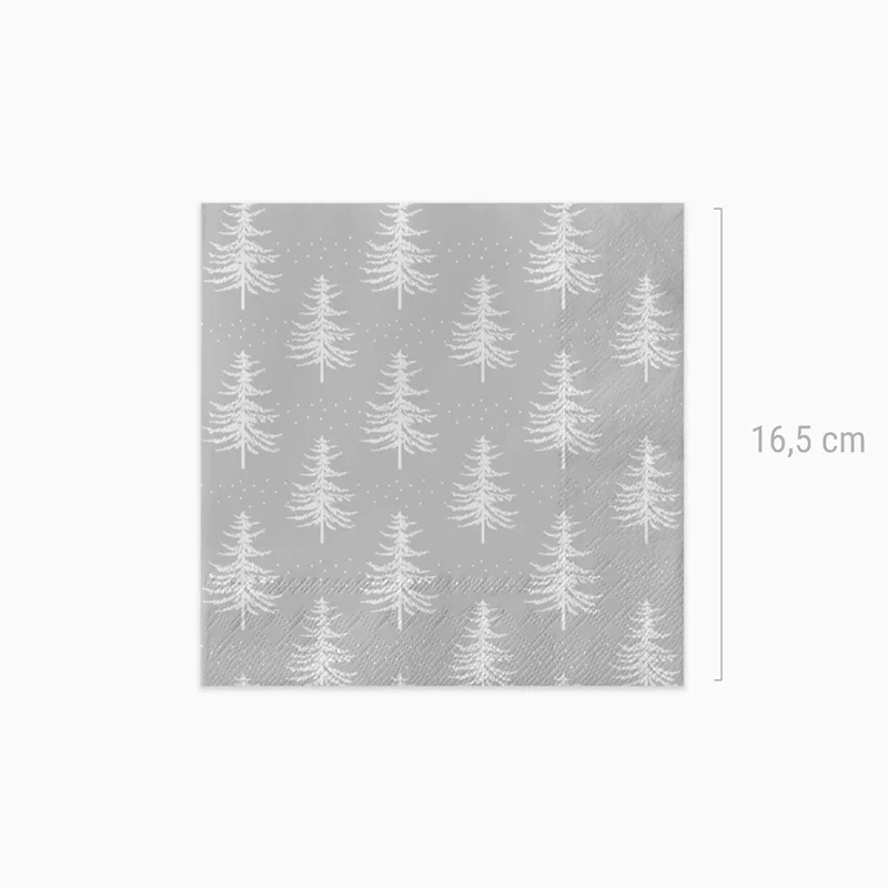 Servilleta Papel Doble Capa Navidad 33 x 33 cm Plata Abeto - Image 2