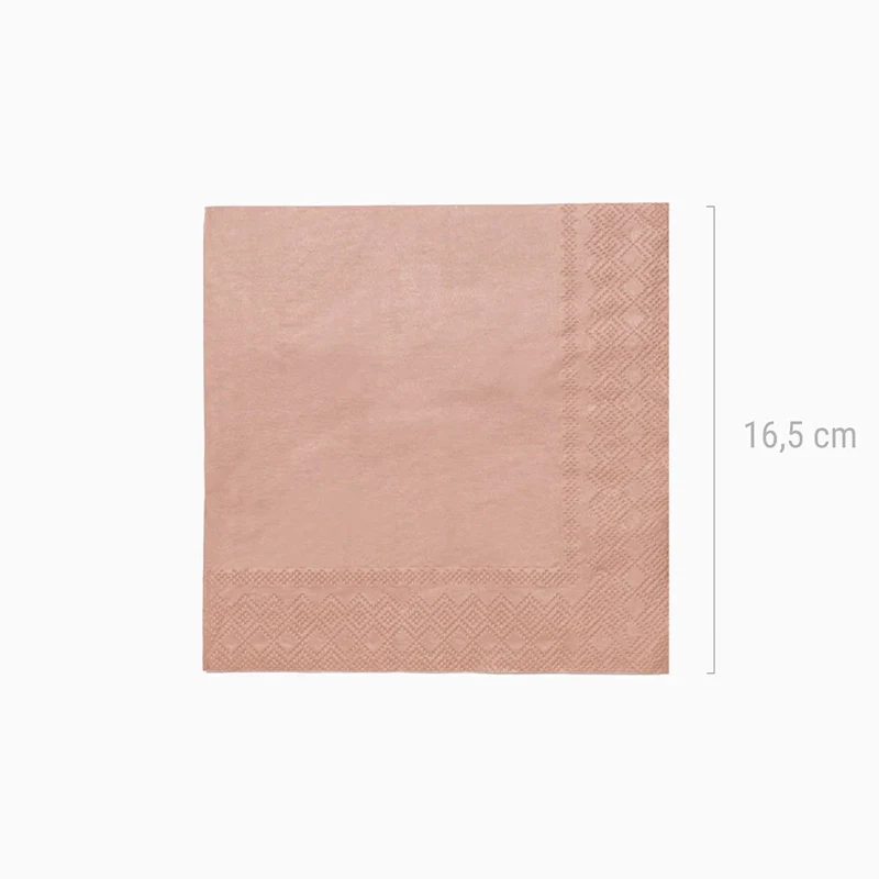 Servilletas Papel 33 x 33 Metalizada Oro Rosa - Image 2