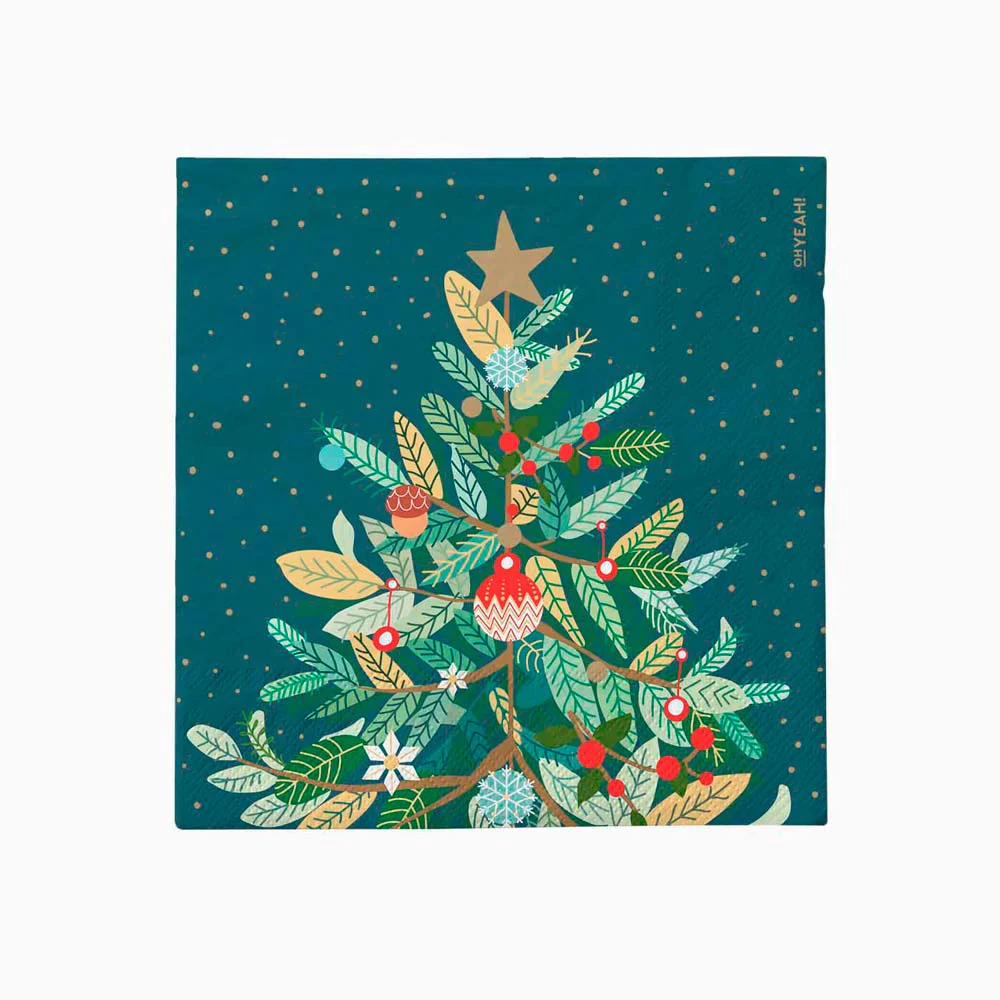 Servilletas Papel 33 x 33 cm Navidad Dibujo Árbol