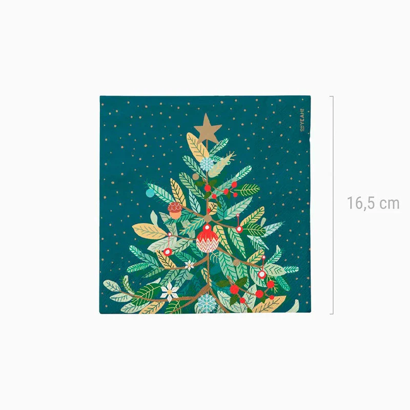 Servilletas Papel 33 x 33 cm Navidad Dibujo Árbol - Image 2