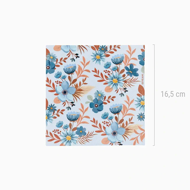 Servilletas Papel Flores Doble Capa Azul - Image 6