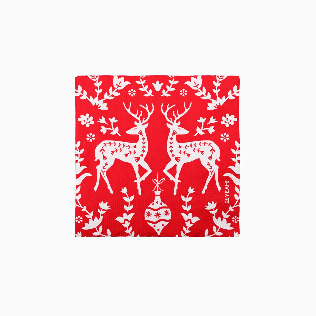 Servilletas Papel 25 x 25 cm Navidad Renos Rojo
